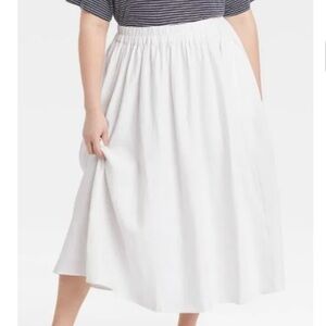 A New Day (Target) White Linen A-line Skirt